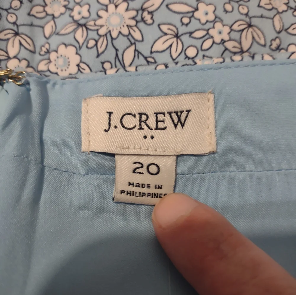 J.‎ Crew Factory Daydream Blue Ivory Floral Pencil Skirt 20 Boho Office Business